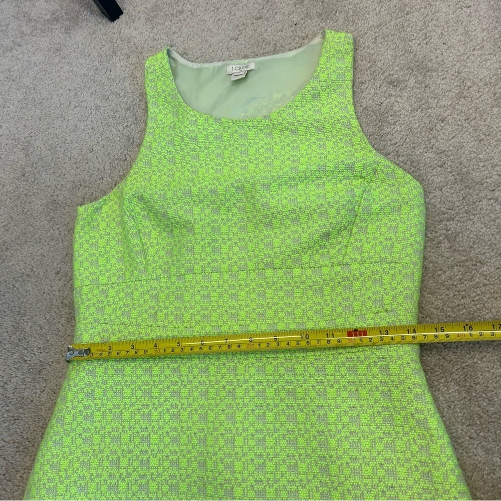 J. Crew lime green sleeveless textured tweed Racer back sheath A-line dress Sz 4 - Picture 11 of 13